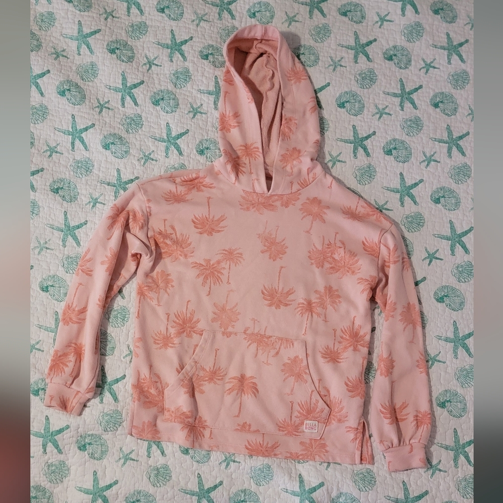 Billabong Girl's M Pink Palm Tree Hoodie